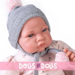 Poupée Antonio Juan 42 cm - Nouveau-né avec gigoteuse et pompons