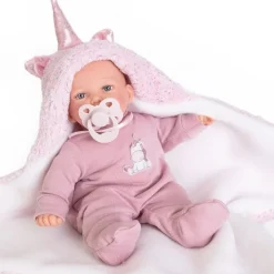 Poupée Antonio Juan 27 cm - Petit petits mots avec une casquette licorne