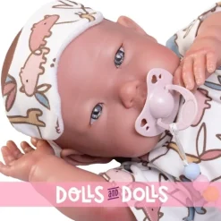 Poupée Antonio Juan 52 cm - "Mi primer Reborn" Alejandra avec pyjama et masque