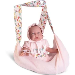 Poupée Antonio Juan 52 cm - "Mi primer Reborn" Daniela avec le porte-bébé