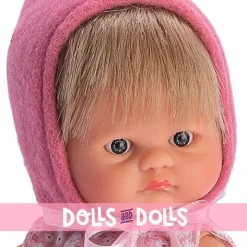 Poupée Así 20 cm - Bomboncín avec robe fleurie et capuche fuchsia