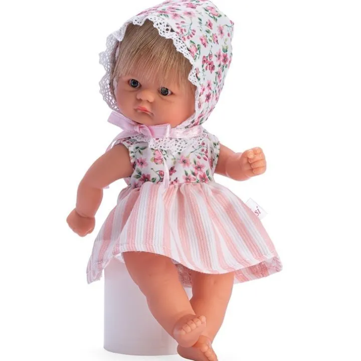 Poupée Así 20 cm - Bomboncín avec fleur et robe rayée