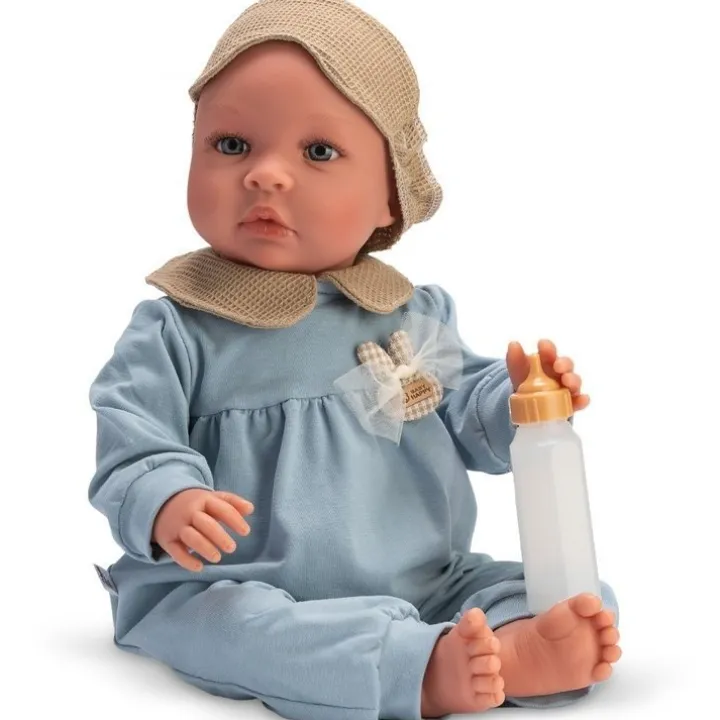 Poupée Así 46 cm - Leo en pyjama bleu avec masque