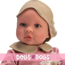 Poupée Así 46 cm - Leo en pyjama rose avec masque