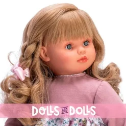 Poupée Así 57 cm - Pepa dans une robe rose à fleurs avec un plastron en tricot