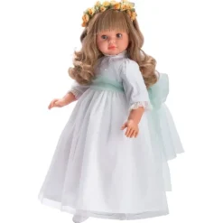 Poupée Así 57 cm - Pepa Plumeti de communion avec ceinture de tulle rose