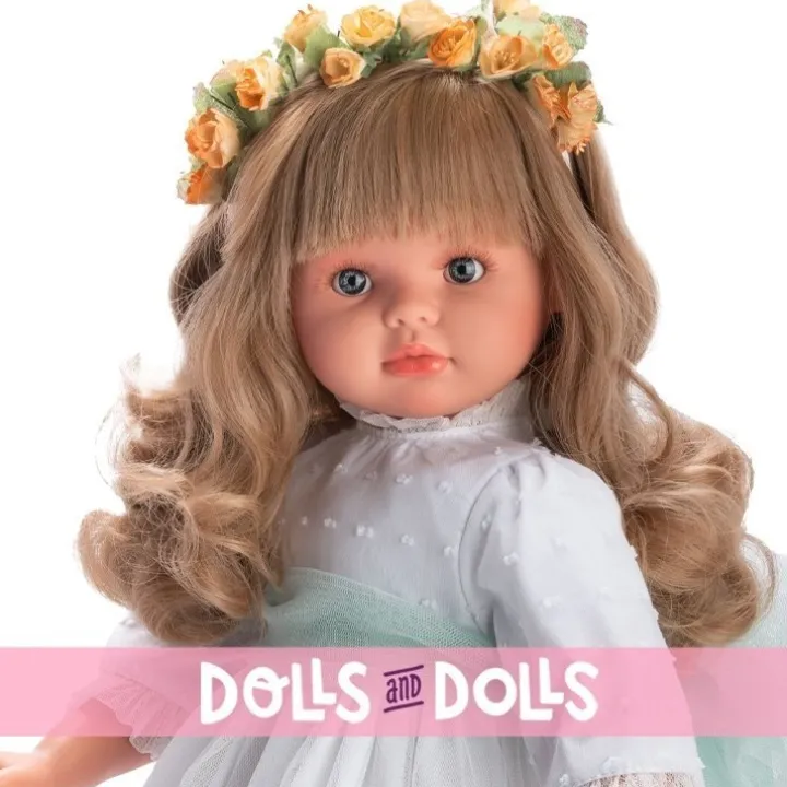 Poupée Así 57 cm - Pepa Plumeti de communion avec ceinture de tulle rose