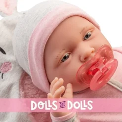 Poupée Berenguer Boutique 39 cm - 18789 Le nouveau-né avec tenue rose, couverture lapin et accessoires