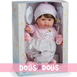 Poupée Berenguer Boutique 38 cm - Brune avec tenue d'éléphant et accessoires