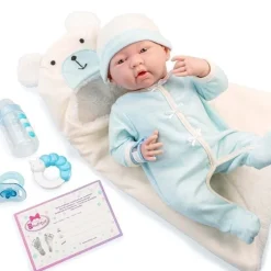 Poupée Berenguer Boutique 39 cm - 18790 Le nouveau-né avec tenue bleue, couverture ours et accessoires