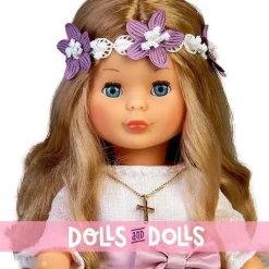 Poupée de collection Nancy 41 cm - Blonde communion avec une couronne de fleurs