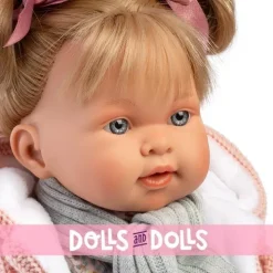 Poupée Llorens 42 cm - Alexandra pleureuse avec veste et écharpe en laine