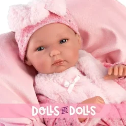 Poupée Llorens 35 cm - Bimba avec coussin rose