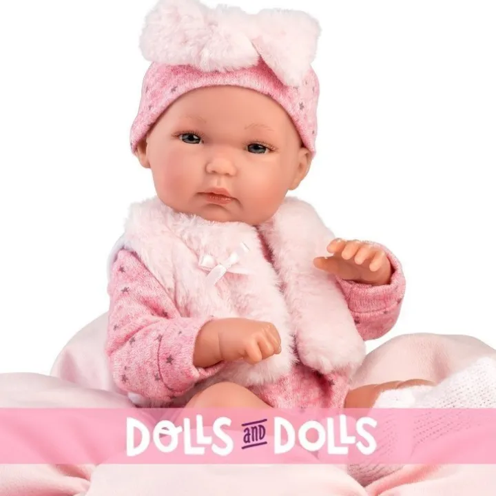 Poupée Llorens 35 cm - Bimba avec coussin rose