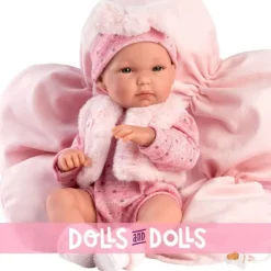 Poupée Llorens 35 cm - Bimba avec coussin rose