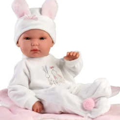 Poupée Llorens 35 cm - Bimba avec coussin lapin rose