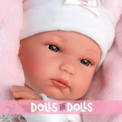 Poupée Llorens 35 cm - Bimba avec coussin lapin rose
