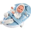 Poupée Llorens 35 cm - Bimbo avec siège bébé