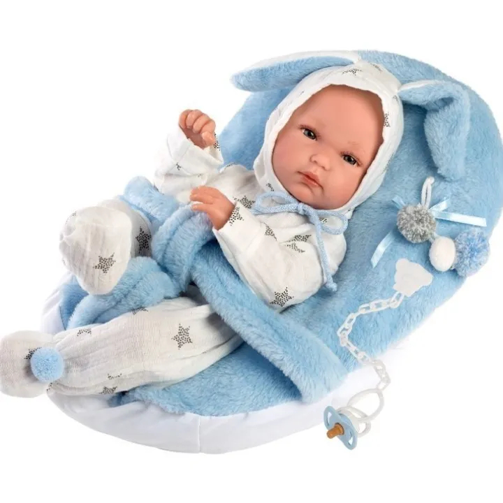 Poupée Llorens 35 cm - Bimbo avec siège bébé