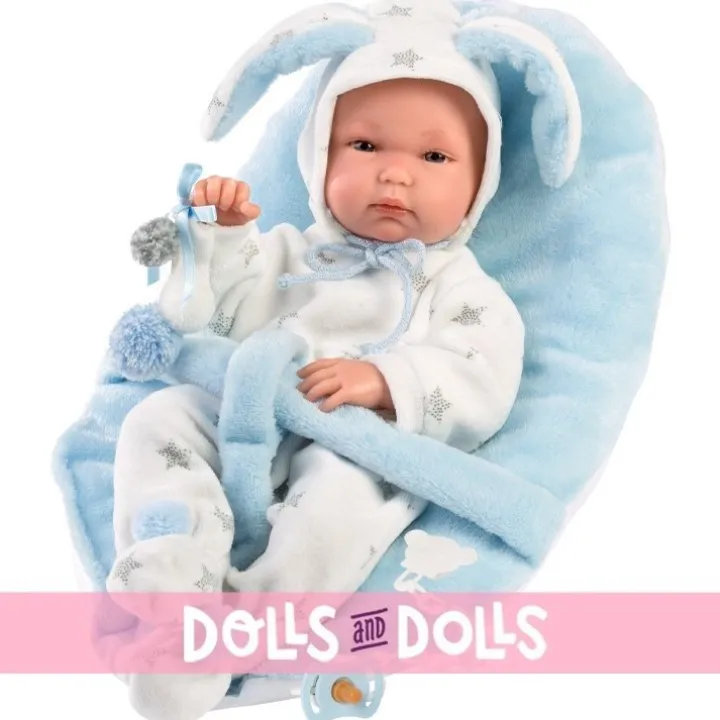 Poupée Llorens 35 cm - Bimbo avec siège bébé