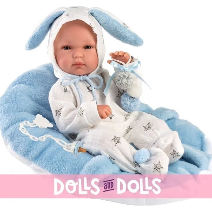 Poupée Llorens 35 cm - Bimbo avec siège bébé