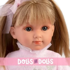 Poupée Llorens 35 cm - Elena en pull rose et jupe fuchsia