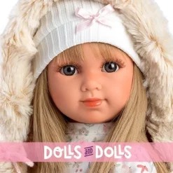 Poupée Llorens 35 cm - Elena avec robe à fleurs et veste à capuche