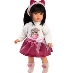 Poupée Llorens 40 cm - Greta avec T-shirt, jupe et bandeau