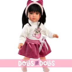 Poupée Llorens 40 cm - Greta avec T-shirt, jupe et bandeau
