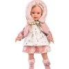 Poupée Llorens 40 cm - Lucia en robe avec motif de Noël et capuche