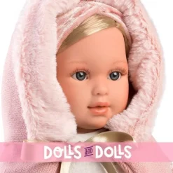 Poupée Llorens 40 cm - Lucia en robe avec motif de Noël et capuche