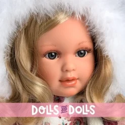 Poupée Llorens 40 cm - Lucia en robe fleurie et gilet à capuche