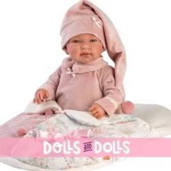 Poupée Llorens 44 cm - Newborn Crying Tina avec sac de couchage