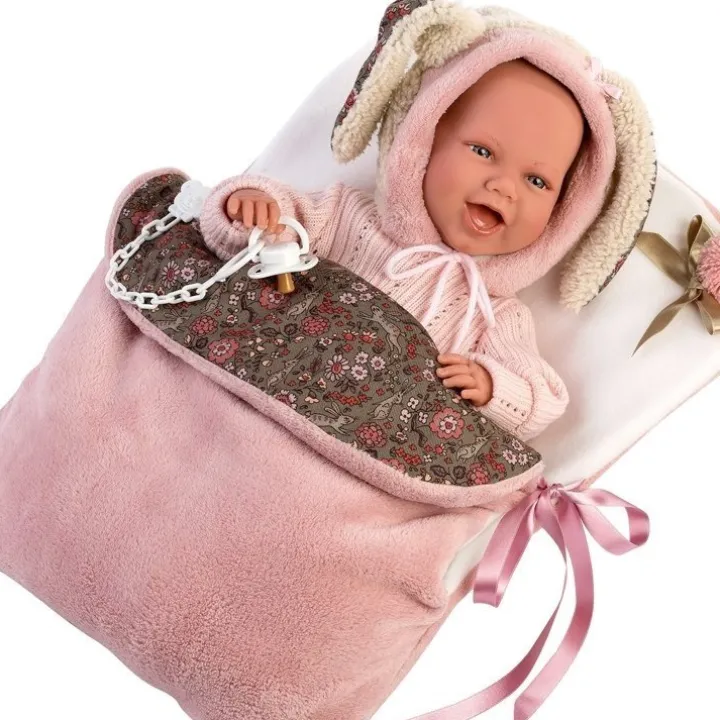 Poupée Llorens 42 cm - Newborn Mimi Smiles avec sac de poussette