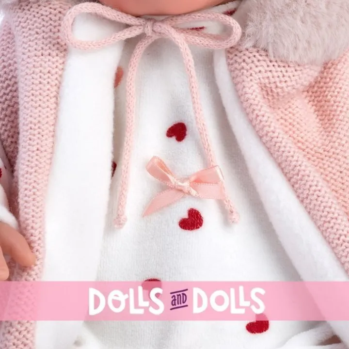Poupée Llorens 44 cm - Newborn Crying Tina avec capuche