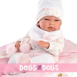 Poupée Llorens 40 cm - Nica nouveau-né avec coussin rose