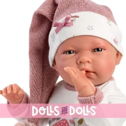 Poupée Llorens 40 cm - Nica nouveau-né avec un pyjama champignon
