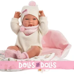 Poupée Llorens 40 cm - Nica nouveau-né avec un sac rose