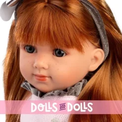 Poupée Llorens 35 cm - Nicole avec un pull rose et une jupe noire