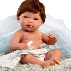 Poupée Llorens 40 cm - Nouveau-né Nico avec coussin gris