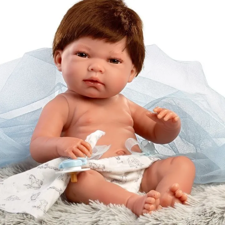 Poupée Llorens 40 cm - Nouveau-né Nico avec coussin gris