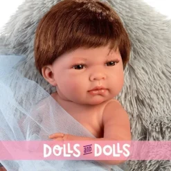 Poupée Llorens 40 cm - Nouveau-né Nico avec coussin gris