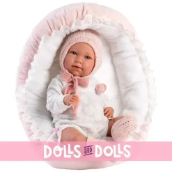 Poupée Llorens 40 cm - Nouveau-né Mimi crybaby avec berceau