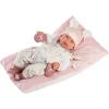 Poupée Llorens 44 cm - Nouveau-né qui pleure Tina avec coussin