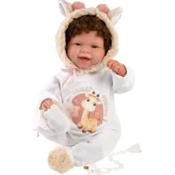 Poupée Llorens 44 cm - Nouveau-né Tala sourit avec pyjama girafe