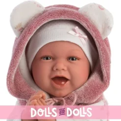 Poupée Llorens 42 cm - Nouveau-né Mimi Smiles avec veste rose