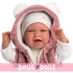 Poupée Llorens 42 cm - Nouveau-né Mimi Smiles avec veste rose