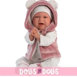 Poupée Llorens 42 cm - Nouveau-né Mimi Smiles avec veste rose