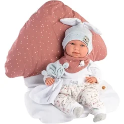 Poupée Llorens 40 cm - Nouveau-né Mimi crybaby avec coussin champignon