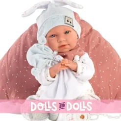 Poupée Llorens 40 cm - Nouveau-né Mimi crybaby avec coussin champignon